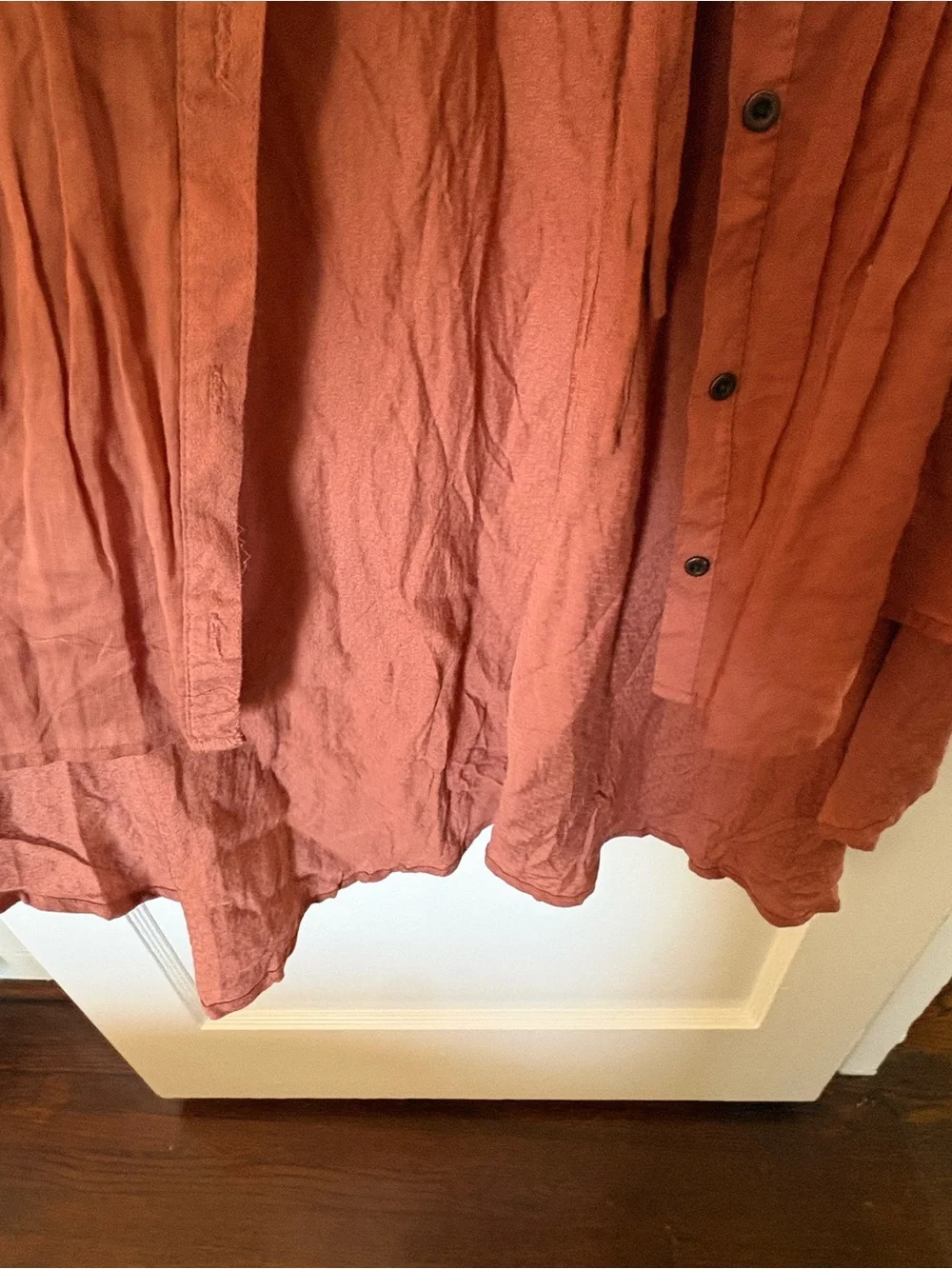 Free People Pintuck Tie-Front Tunic in Rust